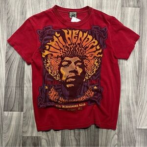 Vintage Liquid Blue Jimi Hendrix red graphic t